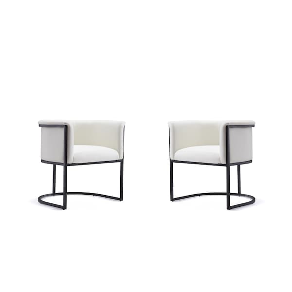 Manhattan Comfort Cosmopolitan Dining Chair in White and Black, PK2 2-DC044-WH - main